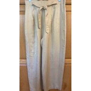 J. Peterman Silk Wide Leg Trousers w/ Belt High Waist Pleated woman's Size 10‎
